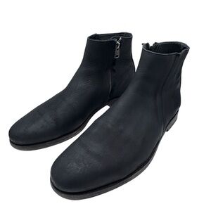 All Saints Lance Men’s Black Leather Zipper Boots - Size 42/ US 9